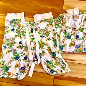 The Beaufort Bonnet Company Floral Pajama Set - White and Green